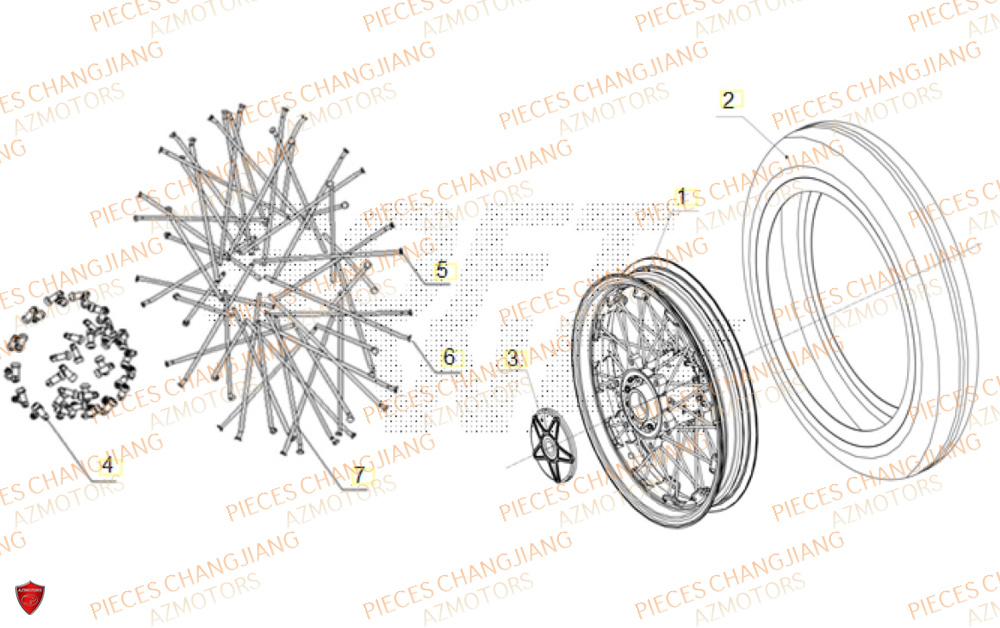 Roue CHANGJIANG Pieces SIDE-CAR CHANGJIANG 750 SIBERIAN EXPRESS EURO5+