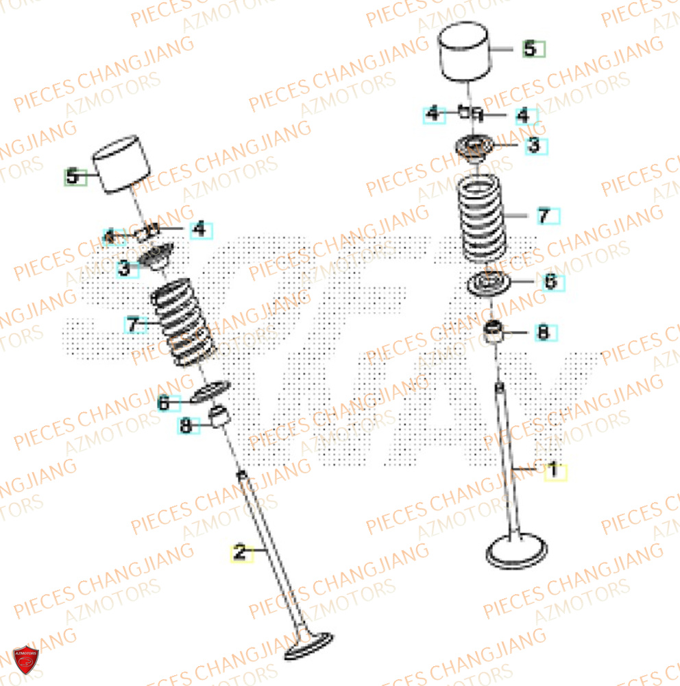 Soupapes CHANGJIANG Pieces SIDE-CAR CHANGJIANG 750 SIBERIAN EXPRESS EURO5+