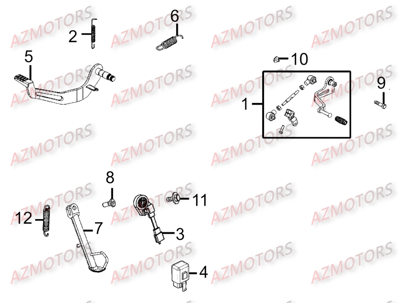 Bequilles Pedales AZMOTORS 