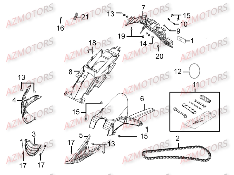 Garde Boue Arriere Sabot AZMOTORS 