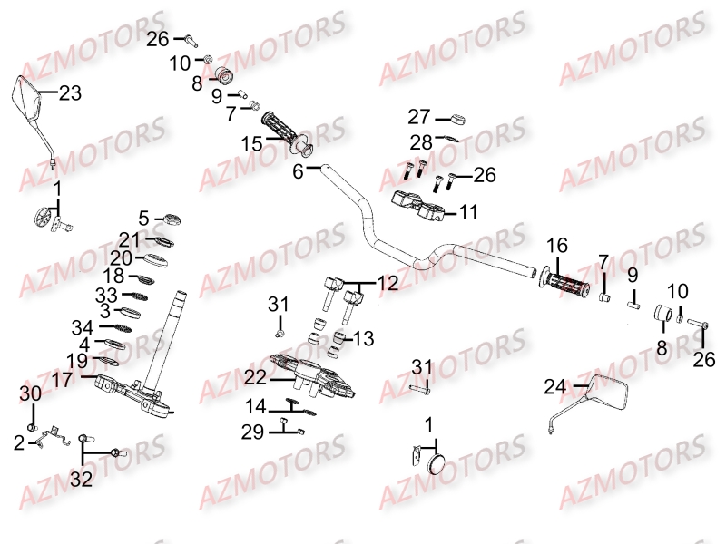 Guidon Retroviseurs AZMOTORS 