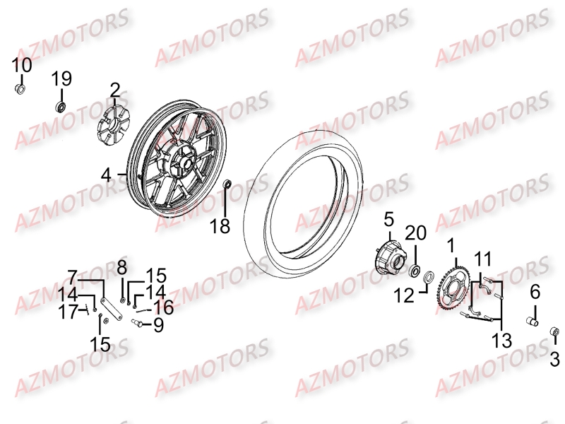 Roue Arriere AZMOTORS 