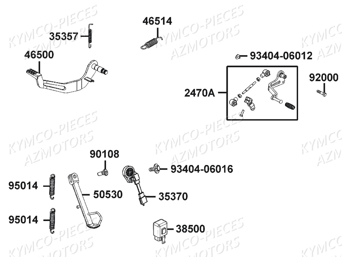 Bequilles Pedales KYMCO Pieces CK1 125 4T EURO 3 (KT25AA)