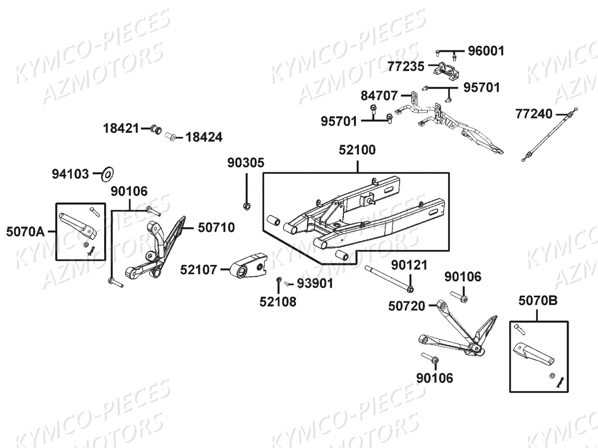 Bras Oscillant KYMCO Pieces CK1 125 4T EURO 3 (KT25AA)