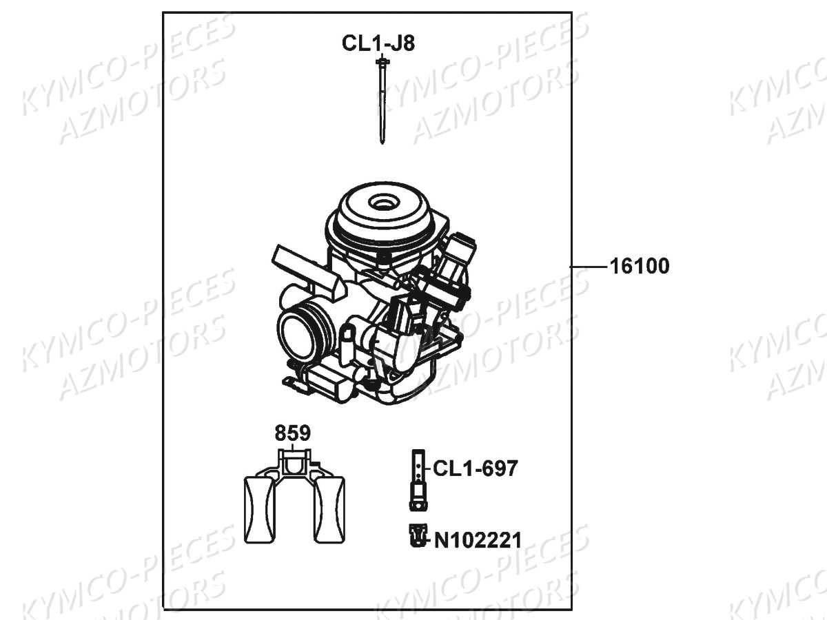 Carburation KYMCO Pieces CK1 125 4T EURO 3 (KT25AA)