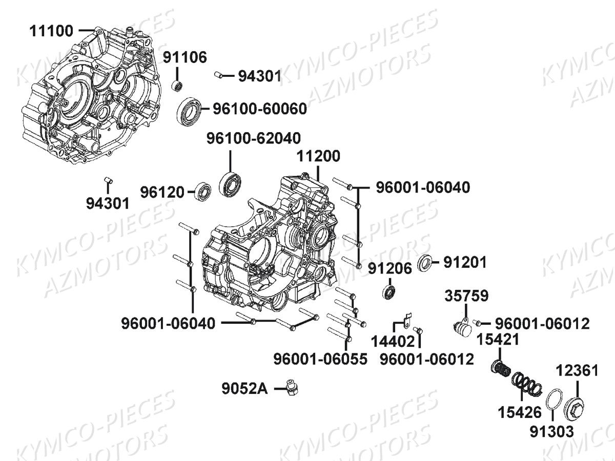 CARTERS MOTEUR KYMCO CK1 125 KT25AA