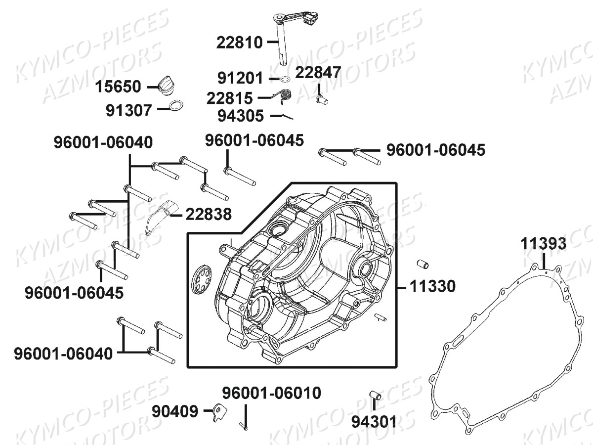 CARTER_DROIT KYMCO Pieces Moto Kymco CK1 125 - 2015