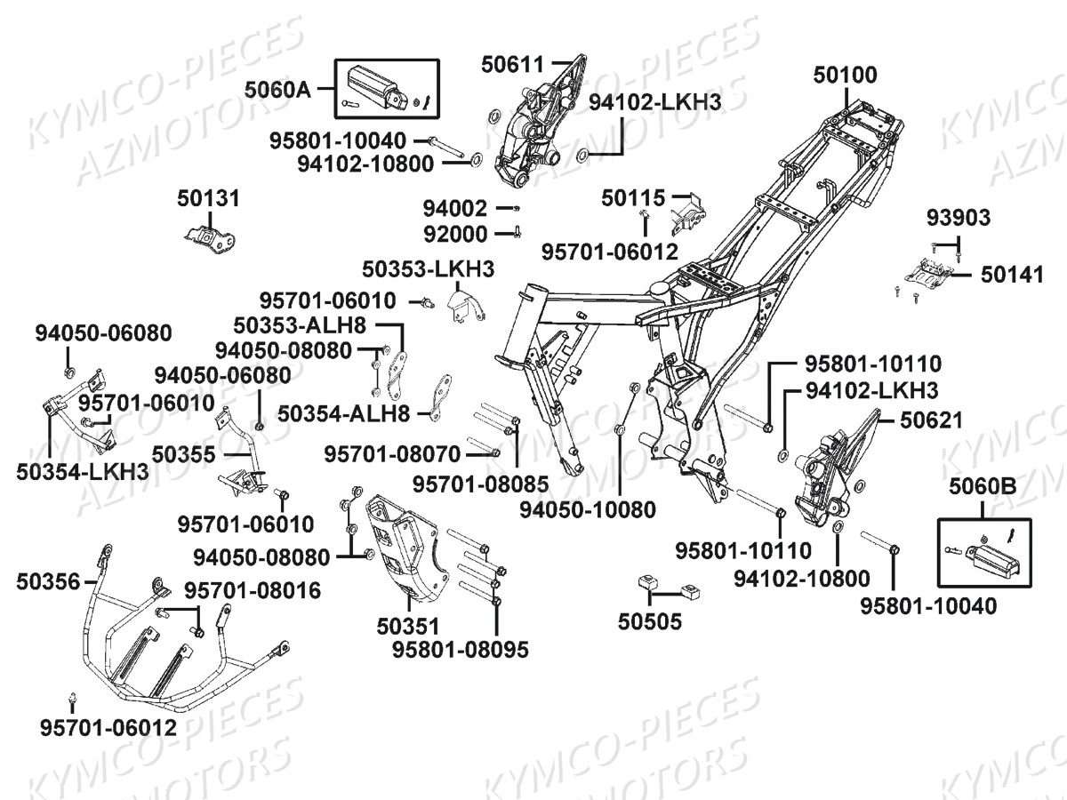 Chassis KYMCO Pieces CK1 125 4T EURO 3 (KT25AA)