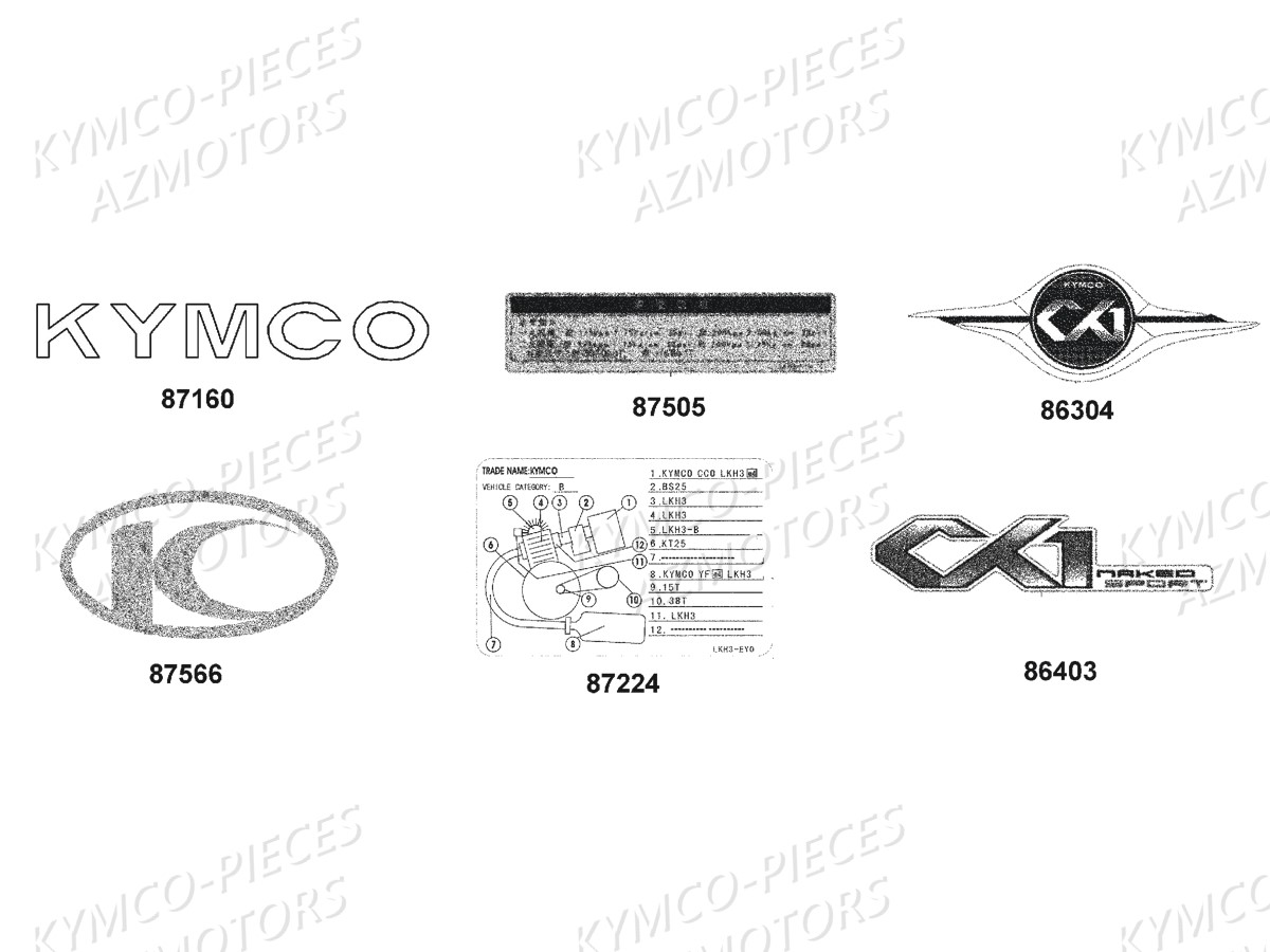 DECORS KYMCO Pieces Moto Kymco CK1 125 - 2015
