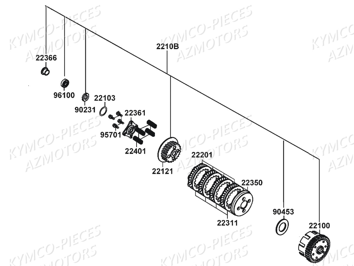 Embrayage KYMCO Pieces CK1 125 4T EURO 3 (KT25AA)