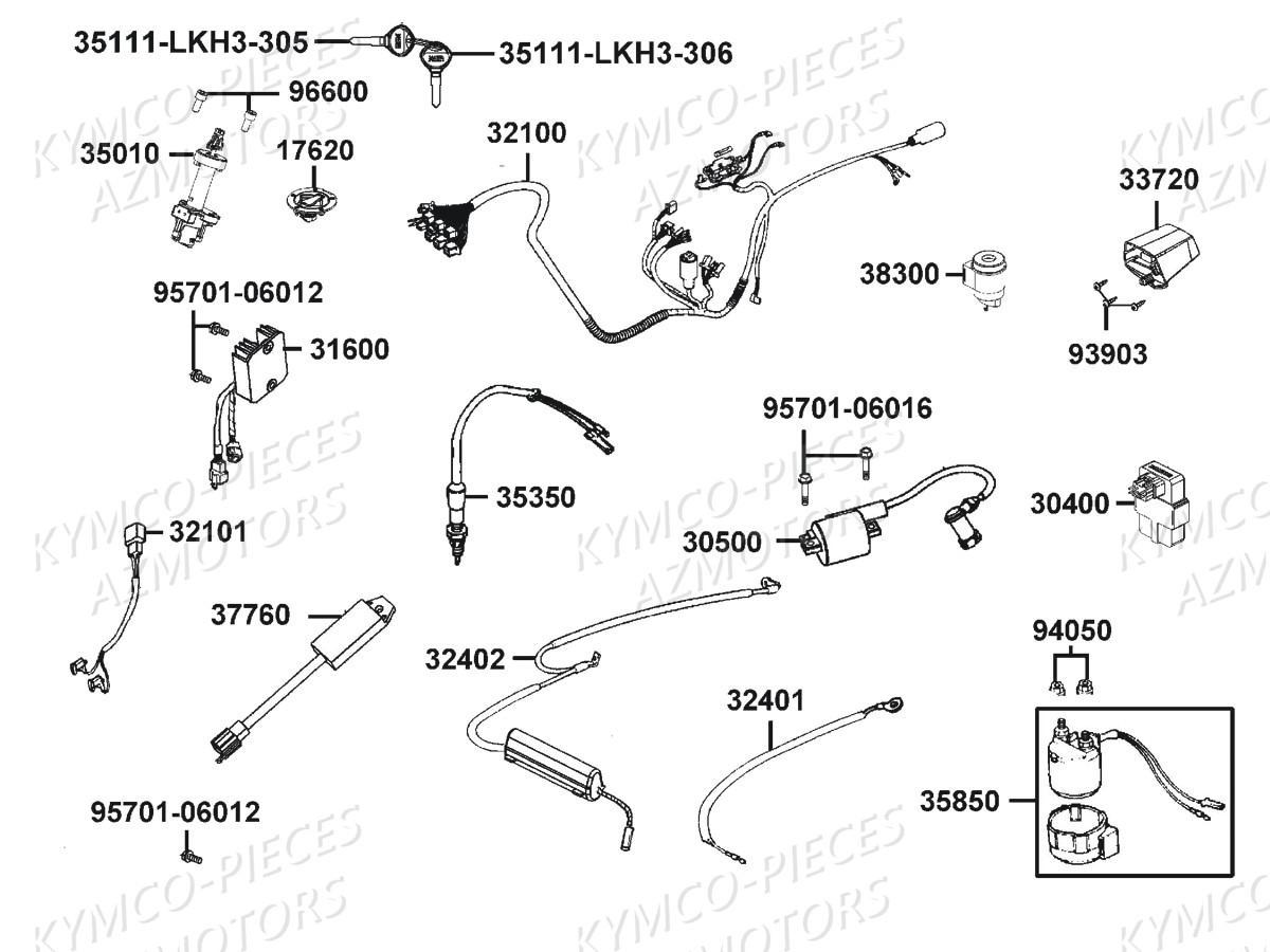 Equipement Electrique KYMCO Pieces CK1 125 4T EURO 3 (KT25AA)