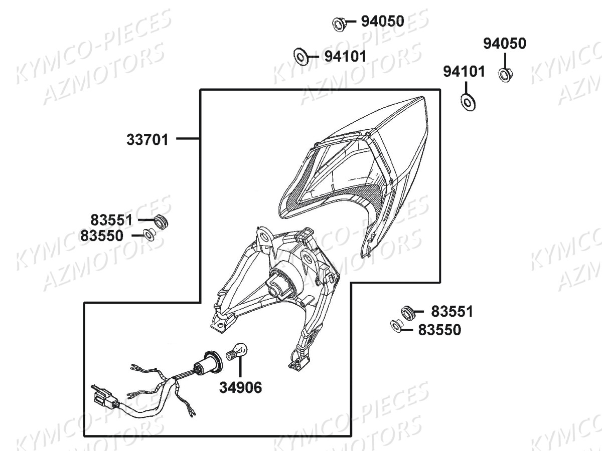 Feu Arriere KYMCO Pieces CK1 125 4T EURO 3 (KT25AA)