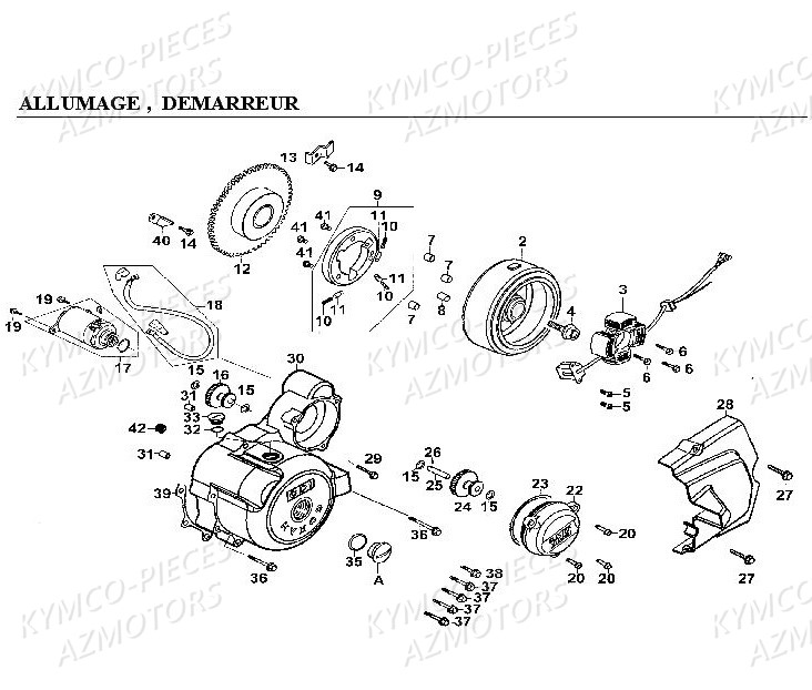 Allumage Demarreur KYMCO Pièces Kymco CK PULSAR 125 4T EURO II (RA25EA)