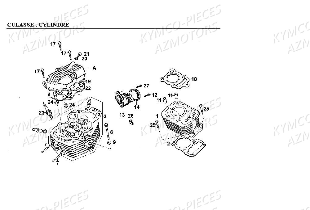 CULASSE CYLINDRE AZMOTORS CKPULSAR125