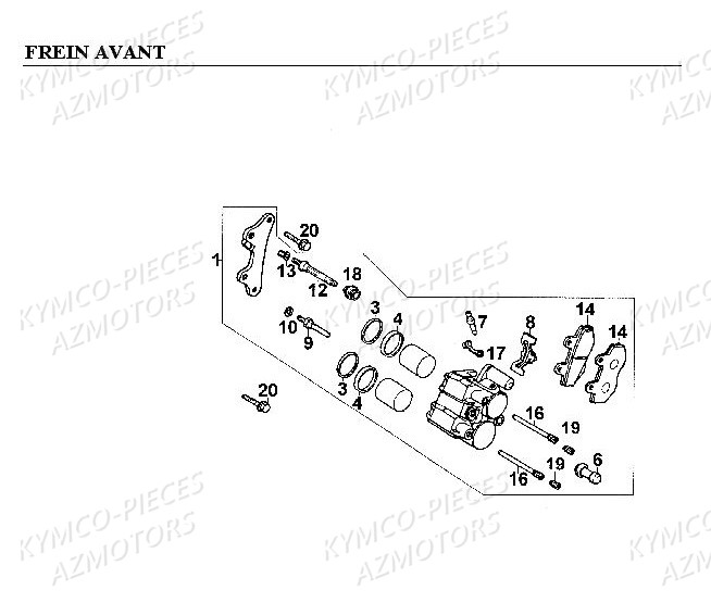 Frein Avant AZMOTORS Pièces Kymco CK PULSAR 125 4T EURO II (RA25EA)