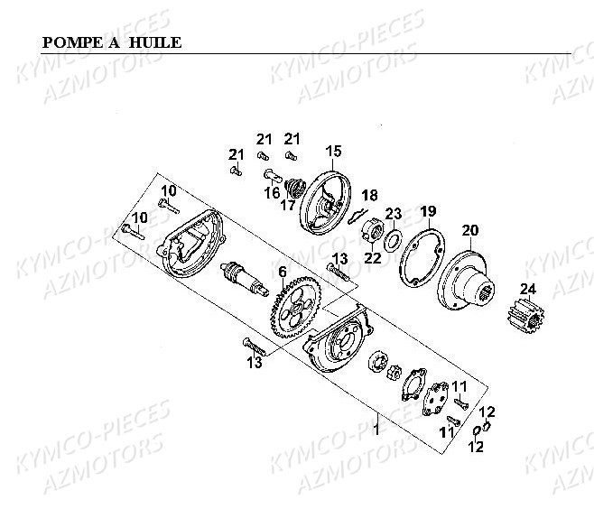 Pompe A Huile AZMOTORS Pièces Kymco CK PULSAR 125 4T EURO II (RA25EA)