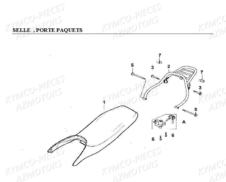 Selle Porte Paquets AZMOTORS Pièces Kymco CK PULSAR 125 4T EURO II (RA25EA)