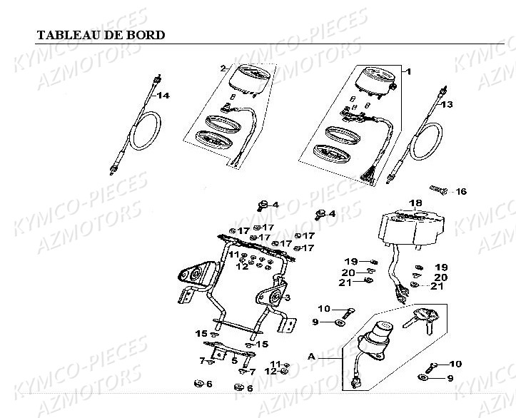 Tableau De Bord AZMOTORS Pièces Kymco CK PULSAR 125 4T EURO II (RA25EA)