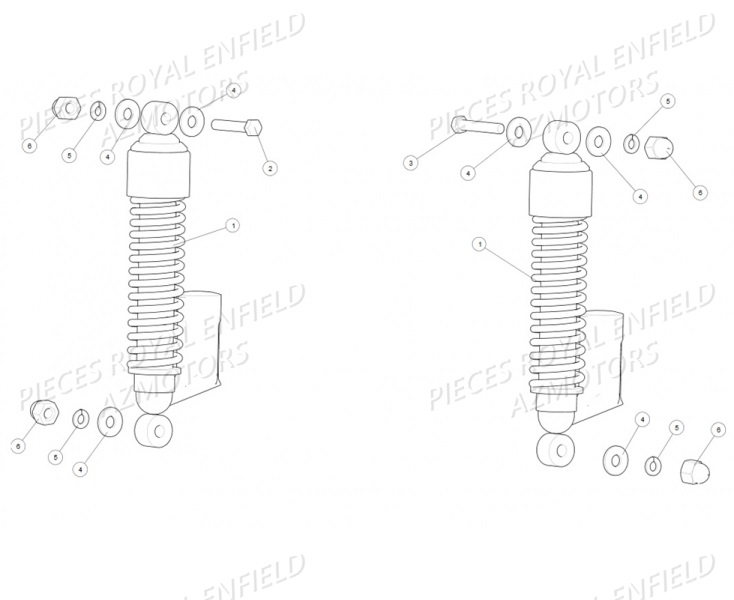170352/B - ECROU  (Royal Enfield) pour AMORTISSEUR de CLASSIC GUN GREY