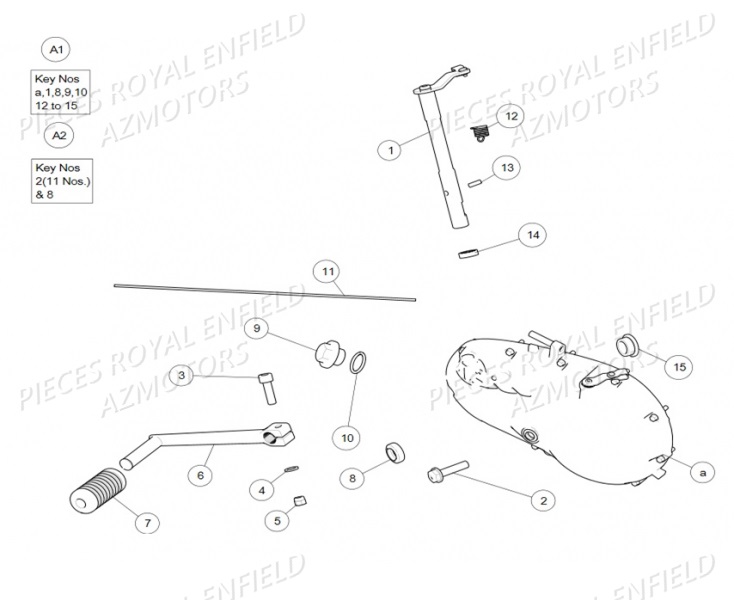 570452/E - RESSORT DE RAPPEL  (Royal Enfield) pour CARTER EMBRAYAGE de CLASSIC GUN GREY