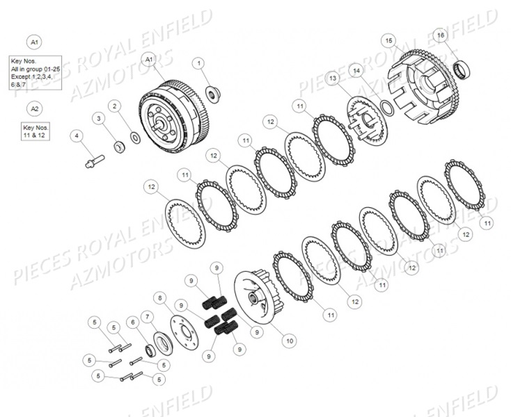 570441 - ROULEMENT A AIGUILLES  (Royal Enfield) pour EMBRAYAGE de CLASSIC GUN GREY