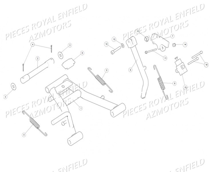 585767/B - BEQUILLE LATERALE E3  (Royal Enfield) pour BEQUILLE de CLASSIC MAT