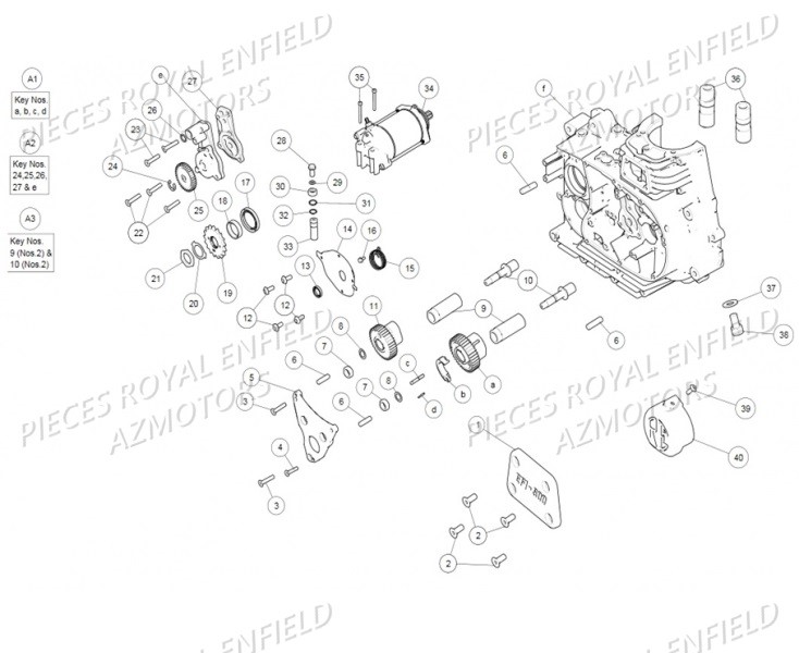 DEMARREUR_POMPE_A_HUILE_PIGNON_SBV ROYAL ENFIELD Pieces ROYAL ENFIELD CLASSIC MAT 500 (E4) ARMY BATTLE GREEN / SQUADRON BLUE / DESERT STORM (2017-2019)