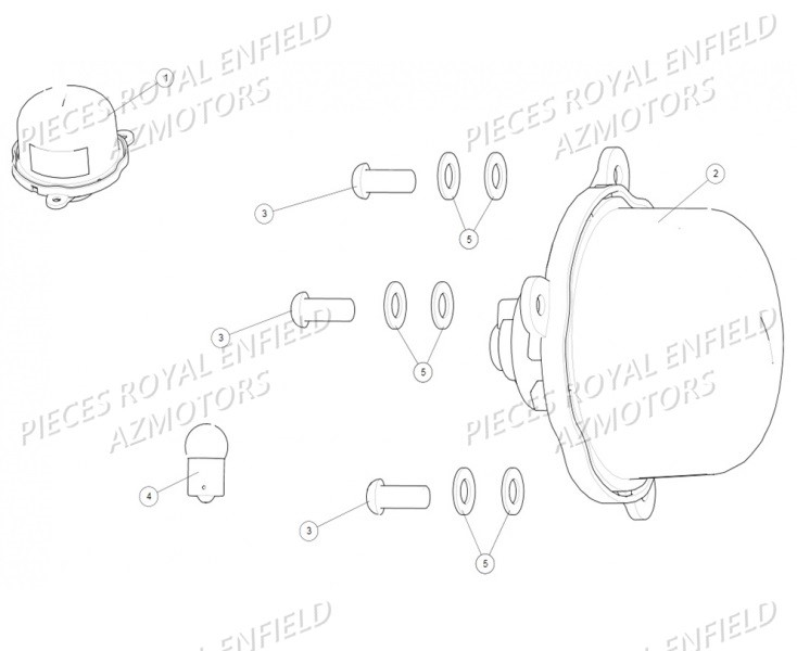 FEU_ARRIERE ROYAL ENFIELD Pieces ROYAL ENFIELD CLASSIC MAT 500 (E4) ARMY BATTLE GREEN / SQUADRON BLUE / DESERT STORM (2017-2019)