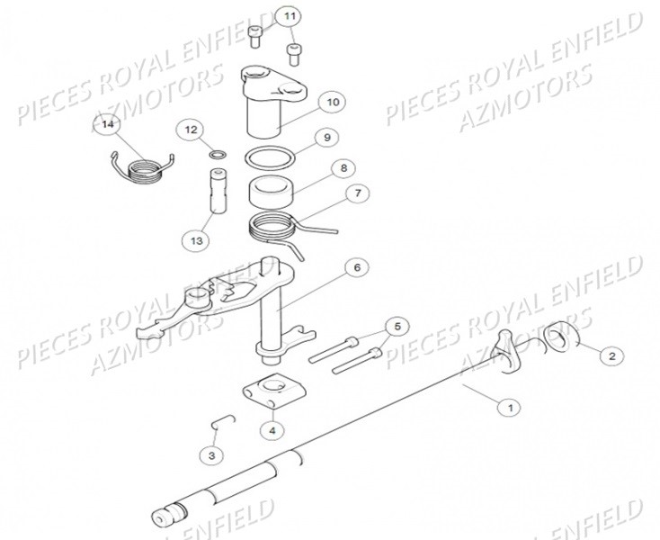 550072/B - RESSORT  (Royal Enfield) pour SELECTION de CLASSIC MAT