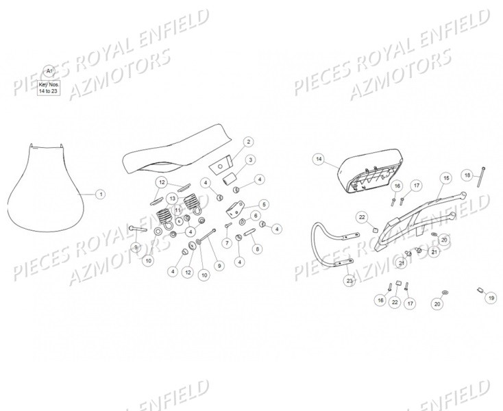 593056/A - RONDELLE RESSORT  (Royal Enfield) pour SELLE de CLASSIC MAT