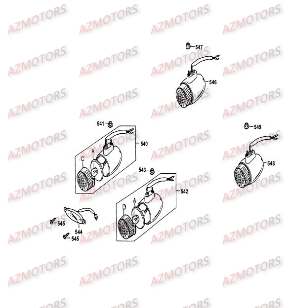 Clignotants Avant Et Arriere KYMCO Pièces COBRA 100 2T
