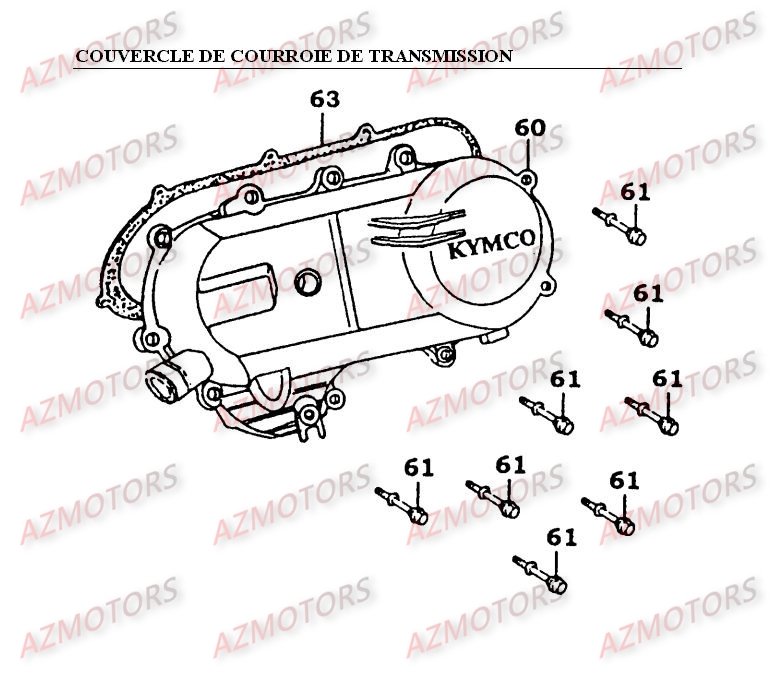 Couvercle De Courroie De Transmission KYMCO Pièces COBRA 100 2T