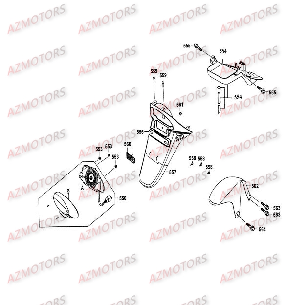 Feux Arrieres   Garde Boue Arriere KYMCO Pièces COBRA 100 2T