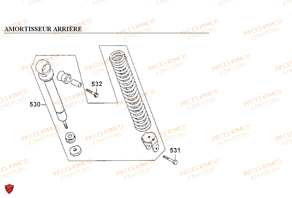 Amortisseur Arriere KYMCO Pieces COBRA 50 2T (SF10AF/SF10AG)