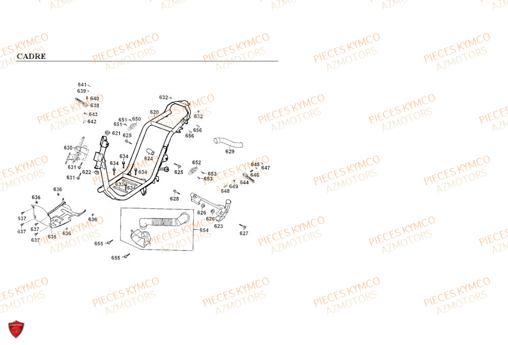Cadre KYMCO Pieces COBRA 50 2T (SF10AF/SF10AG)