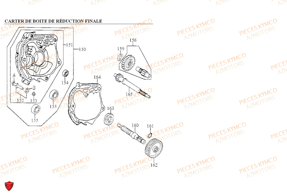 CARTER_DE_BOITE KYMCO Pieces Scooter 50 COBRA azmotors jeu de plaquette de frein filtre a huile bougie flitre a air kymco pneu variateur huile