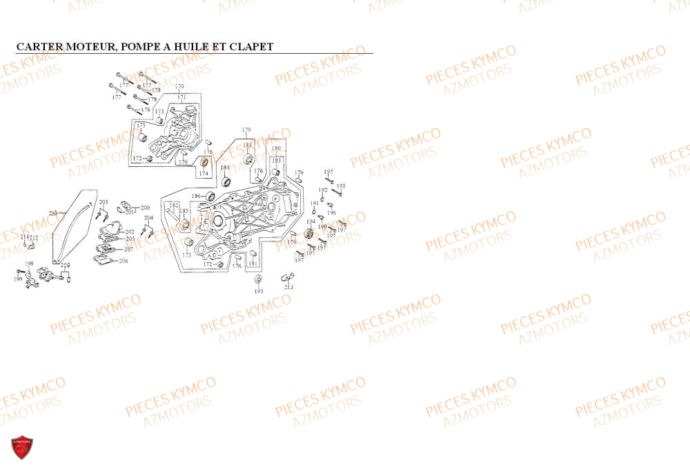 Carter Moteur KYMCO Pieces COBRA 50 2T (SF10AF/SF10AG)