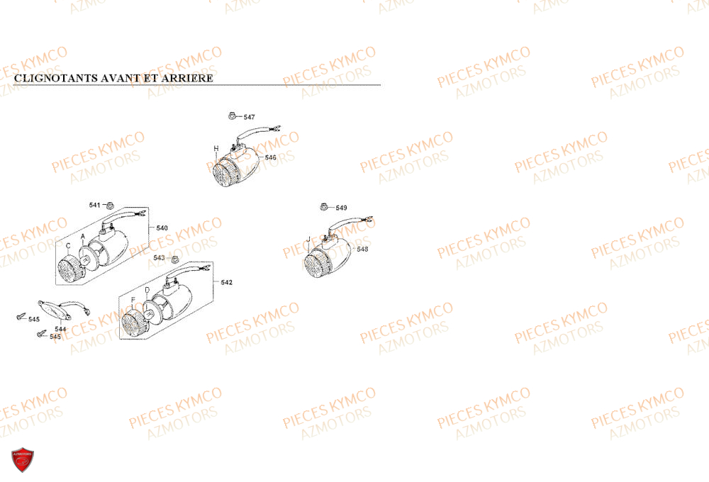 Clignotants KYMCO Pieces COBRA 50 2T (SF10AF/SF10AG)