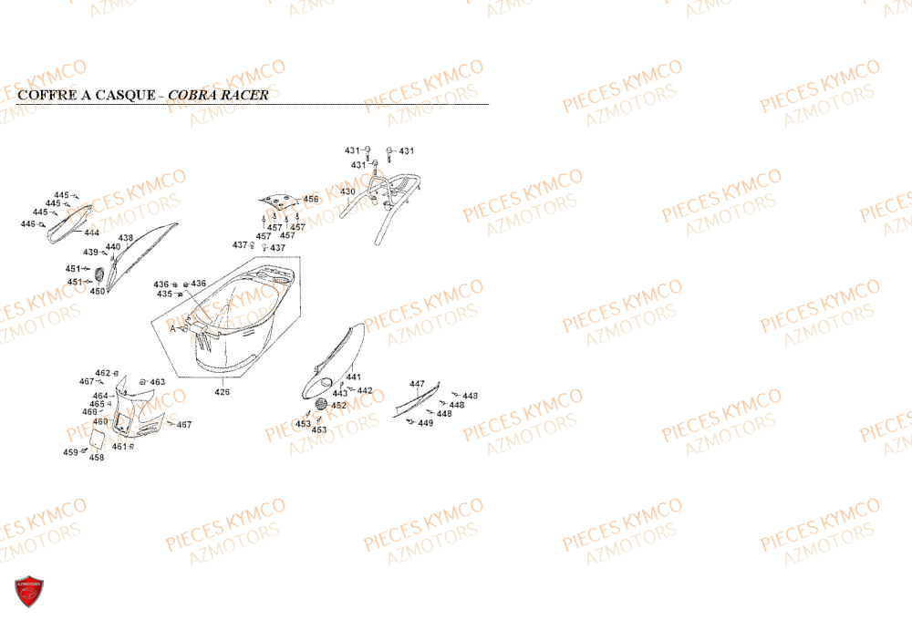 Coffre Cobra Racer AZMOTORS Pieces COBRA 50 2T (SF10AF/SF10AG)