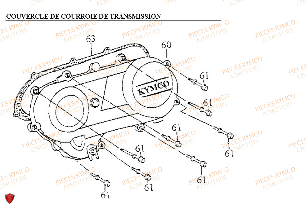 Couvercle De Transmission AZMOTORS Pieces COBRA 50 2T (SF10AF/SF10AG)