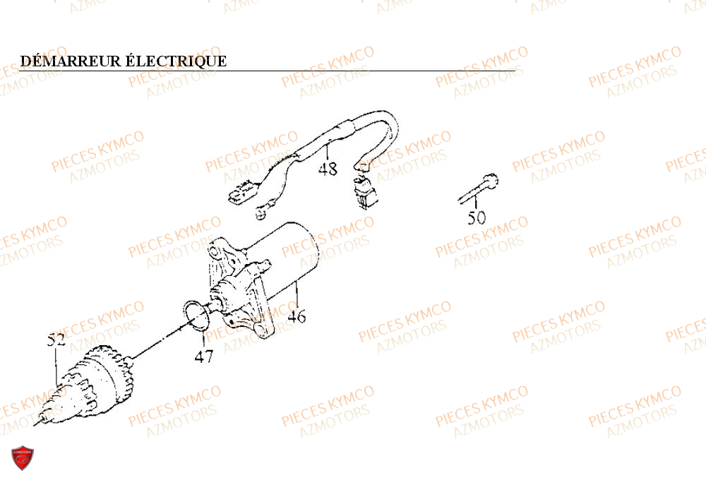 Demarreur KYMCO Pieces COBRA 50 2T (SF10AF/SF10AG)