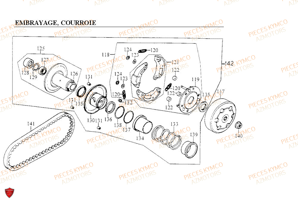 Embrayage AZMOTORS Pieces COBRA 50 2T (SF10AF/SF10AG)