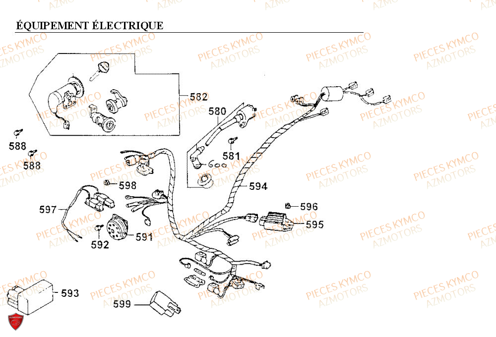Equipement Electrique KYMCO Pieces COBRA 50 2T (SF10AF/SF10AG)