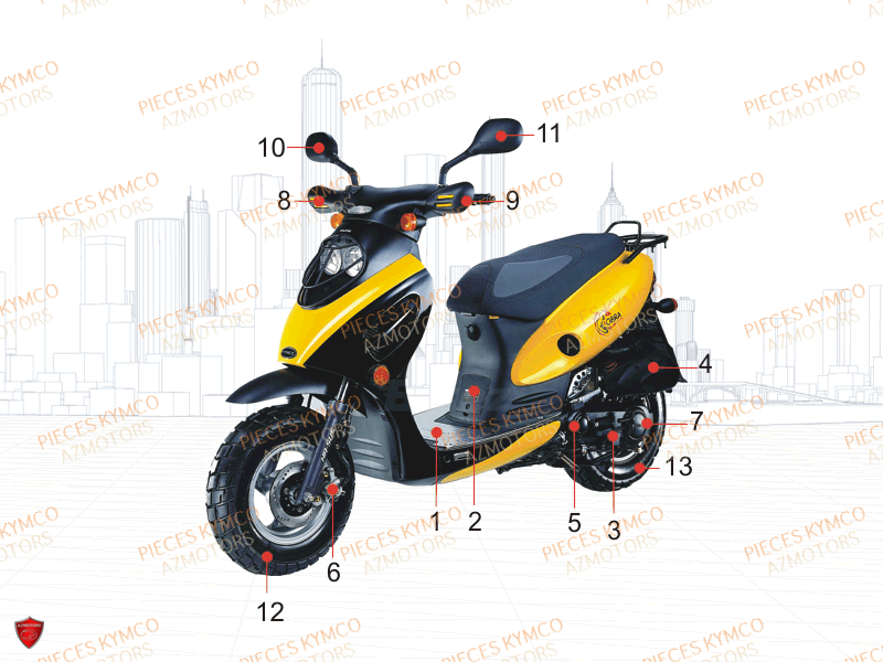 BATTERIE YTX5L-BS YUASA (ORIGINE) KYMCO pour 1.CONSOMMABLES de COBRA-50-EX
