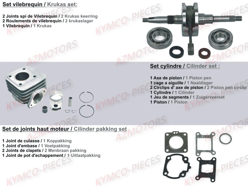 Set Pieces Origine KYMCO Pieces COBRA 50 2T EXCLUSIVE