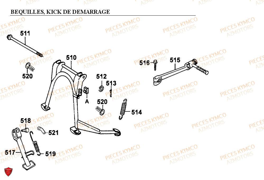 BEQUILLE KYMCO Pieces Scooter Kymco 50 COBRA 2T EXCLUSIVE