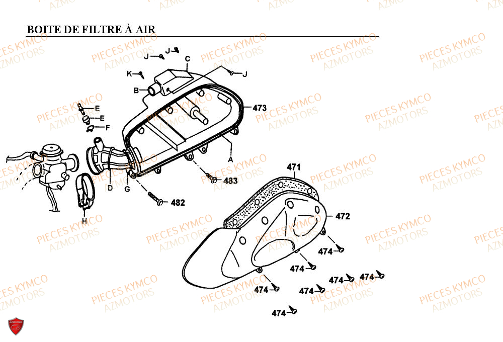 Boite A Air KYMCO Pieces COBRA 50 2T EXCLUSIVE