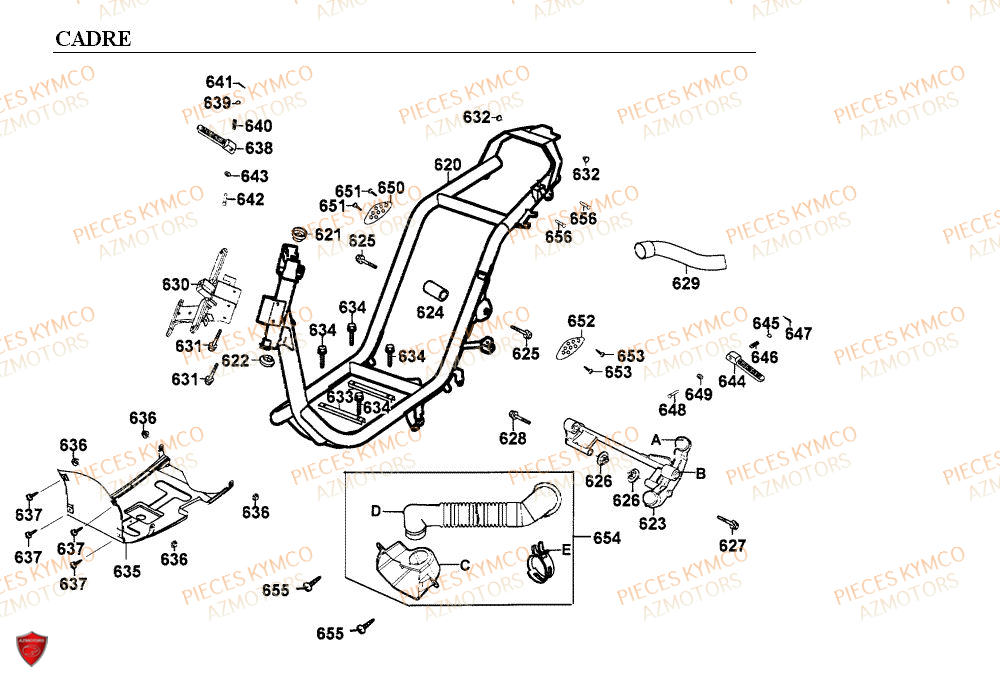 CADRE KYMCO Pieces Scooter Kymco 50 COBRA 2T EXCLUSIVE