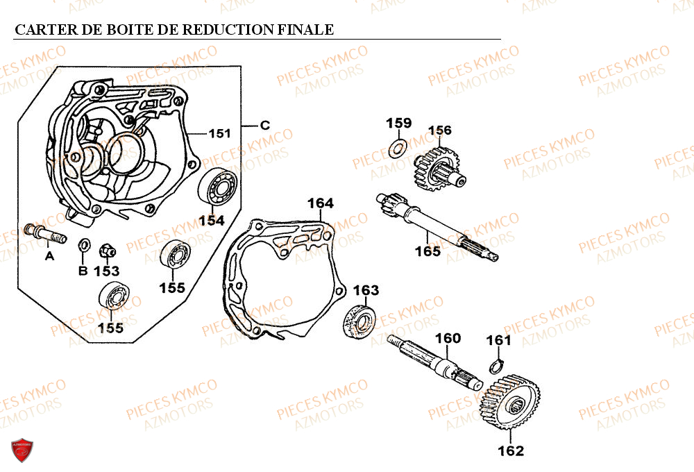 CARTER_DE_BOITE KYMCO Pieces Scooter Kymco 50 COBRA 2T EXCLUSIVE