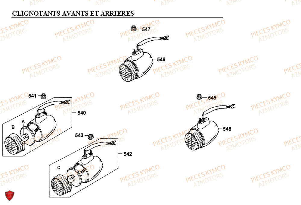 CLIGNOTANTS KYMCO Pieces Scooter Kymco 50 COBRA 2T EXCLUSIVE